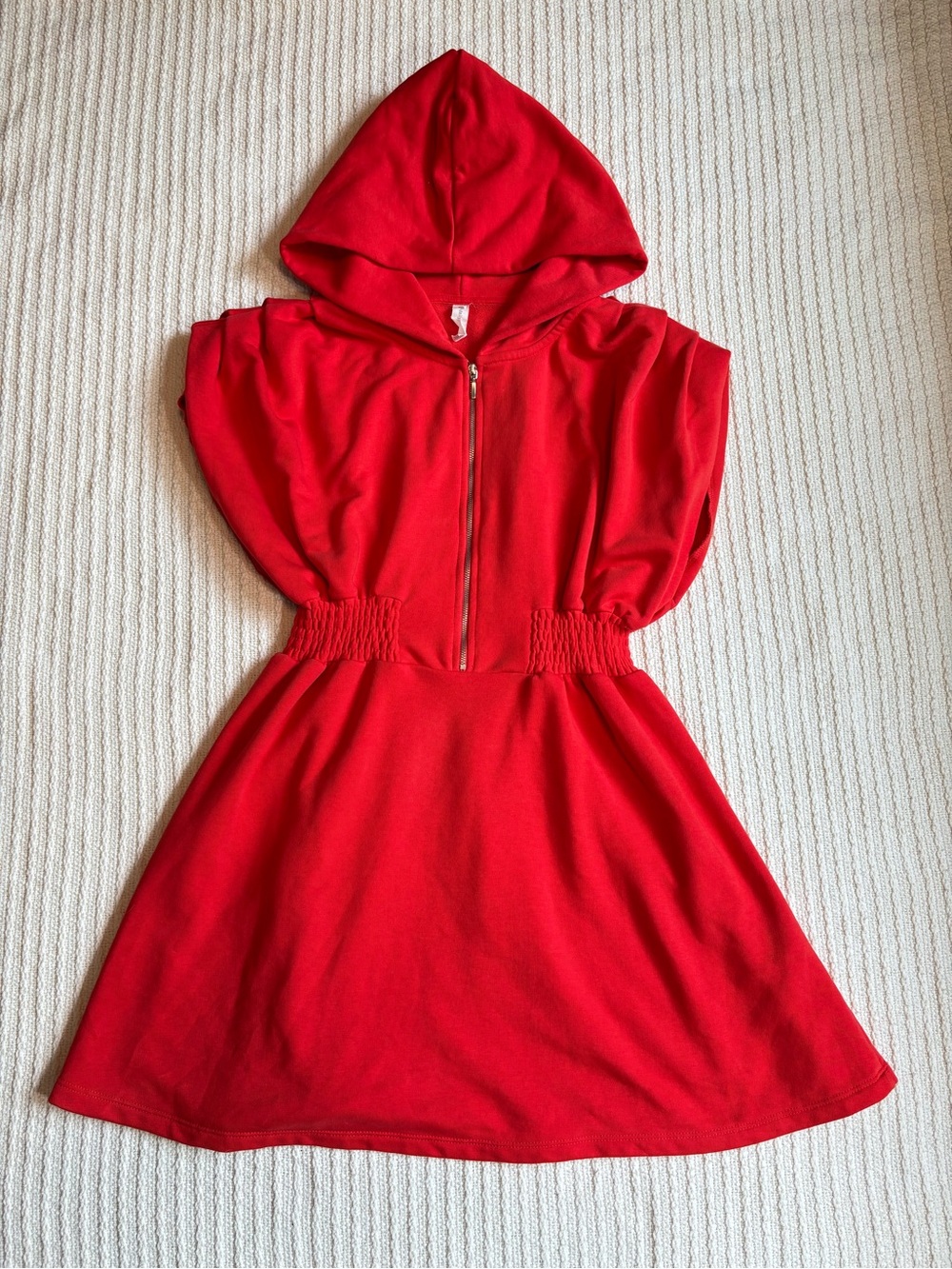 Anthropologie Daily Practice women’s sweatshirt dress with hood in red